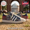 Ole Miss Rebels Adidas Casual Sneakers featuring team colors, a shark mascot, Hotty Toddy text, and a campus stadium motif.