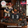Ole Miss Rebels Halloween Countdown Calendar with a mascot figure, spooky castle, carved pumpkins, and numbered blocks.