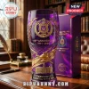 Omega Psi Phi 115th Anniversary purple beer glass featuring a gold crest, 1911-2026 text, and a matching gift box.