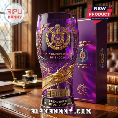 Omega Psi Phi 115th Anniversary Purple Beer Glass