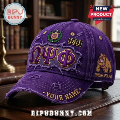 Omega Psi Phi Distressed Purple Baseball Cap