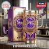 Omega Psi Phi Embossed Purple Gold Stanley Tumbler 40oz featuring a large purple gemstone, ornate gold filigree, and logo.