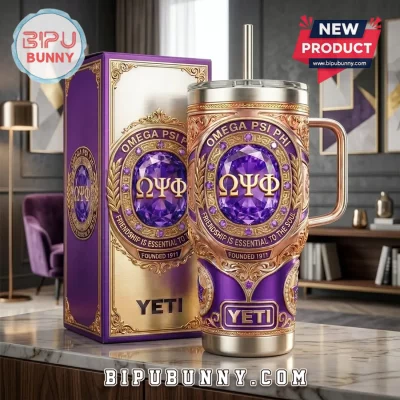 Omega Psi Phi Embossed Purple Gold Stanley Tumbler 40oz