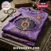 Omega Psi Phi Fraternity Crest Purple Distressed Shirt featuring 115th anniversary text, a gold paw print, and Greek letters.