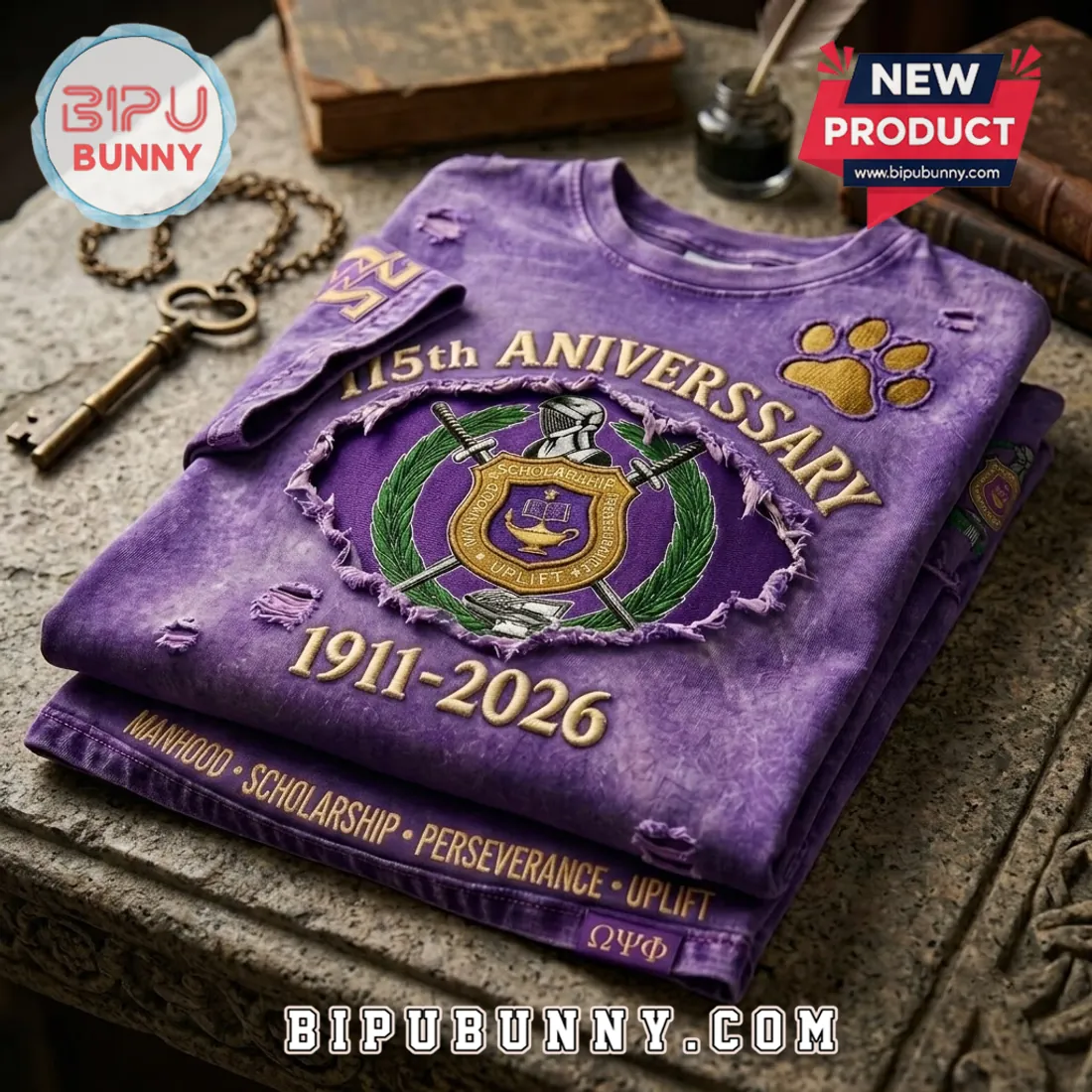 Omega Psi Phi Fraternity Crest Purple Distressed Shirt Omega Psi Phi Fraternity Crest Purple Distressed Shirt