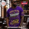 Omega Psi Phi Fraternity Purple Limited Edition Shirt featuring gold and white Greek lettering and signature bulldog graphic.