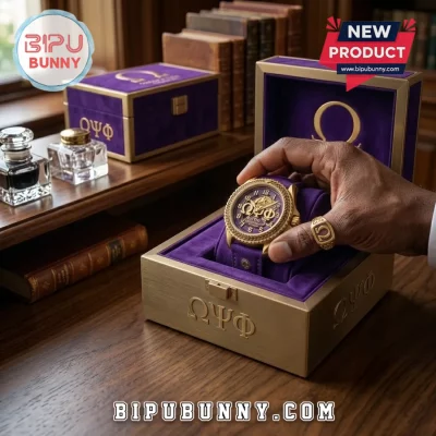 Omega Psi Phi Gold Tone Purple Watch