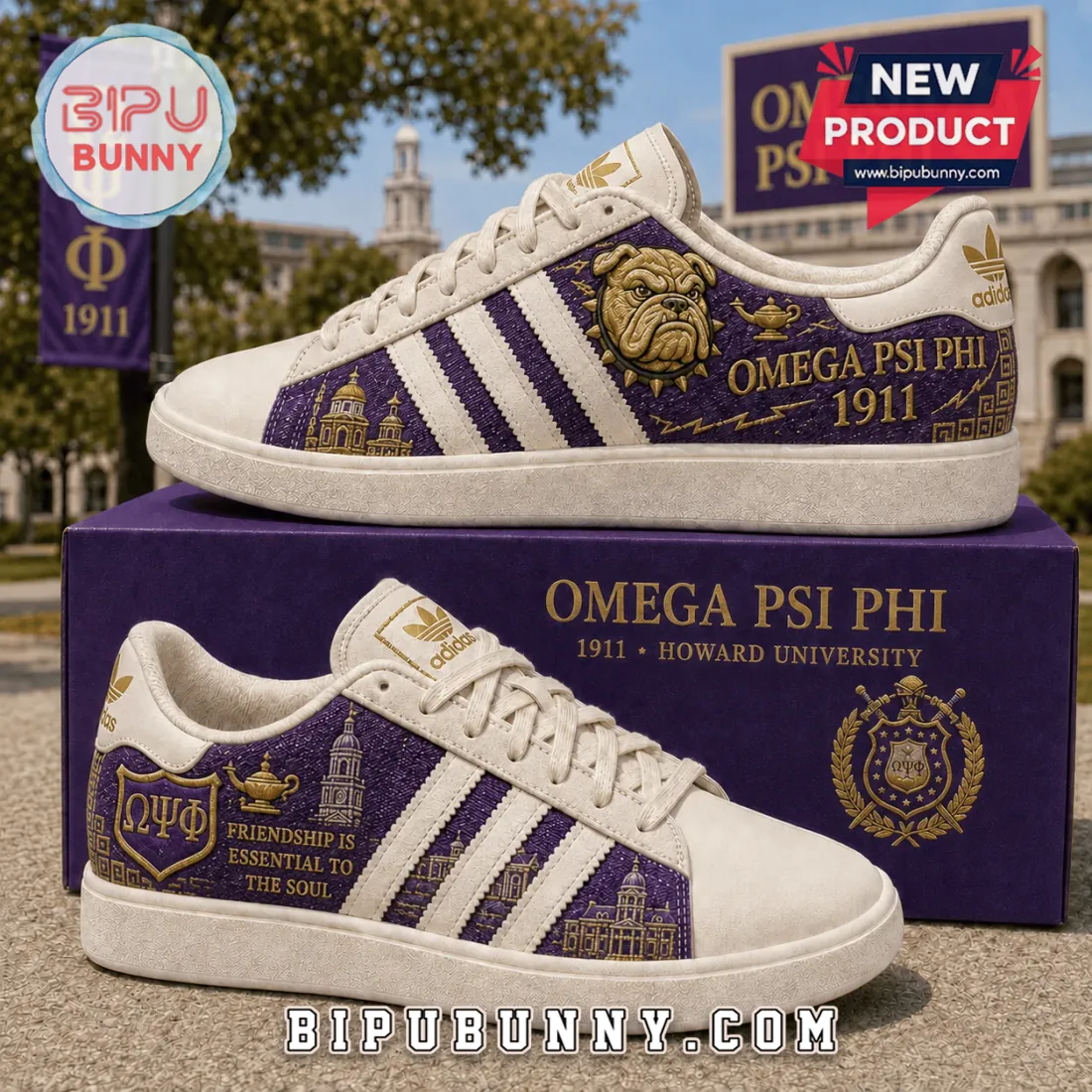 Omega Psi Phi Howard University Purple Casual Sneakers Omega Psi Phi Howard University Purple Casual Sneakers
