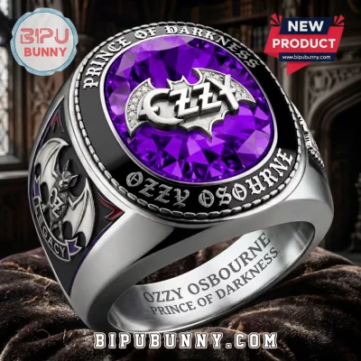 Ozzy Osbourne Bat Logo Engraved Ring