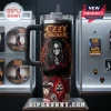 Ozzy Osbourne Prince of Darkness 40oz Handle Tumbler featuring black stainless steel, bat imagery, and iconic rocker graphics.