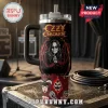 Ozzy Osbourne Prince of Darkness 40oz handle tumbler featuring a gothic portrait of Ozzy, red bat wings, and skull graphics.