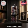 Ozzy Osbourne Prince of Darkness Embossed Handle Tumbler featuring a 3D relief of Ozzy, bats, and skulls in black and silver.