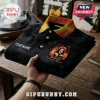 Ozzy Osbourne Prince of Darkness personalized polo shirt in black with orange collar and custom name space.