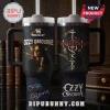 Ozzy Osbourne Prince of Darkness Stanley Tumbler 40oz featuring a portrait, skull, and gothic cross on a black background.