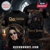 Ozzy Osbourne Rock and Roll Hall of Fame black shirt featuring a portrait of the artist, gold detailing, and bold text.