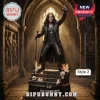 Ozzy Osbourne Sculpted Resin Statue Limited Edition standing on a stone base with skulls and candles in a dark cathedral.