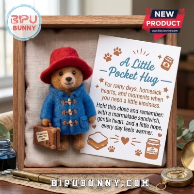 Paddington Bear Needle Felted Pocket Hug