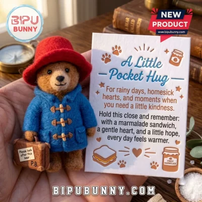 Paddington Bear Needle Felted Pocket Hug