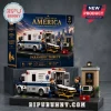 Paramedic Tribute Emergency Ambulance Building Set featuring two medic minifigures, a stretcher, and medical equipment.