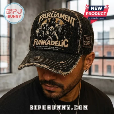 Parliament Funkadelic Distressed Denim Baseball Cap