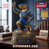 Parramatta Eels Mascot Solar LED Garden Light featuring a gold and blue eel figure standing on a stadium base.