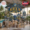 Parramatta Eels Premium Team Mascot Wind Chime featuring team logos, miniature jersey, player figurine, and metallic chimes.
