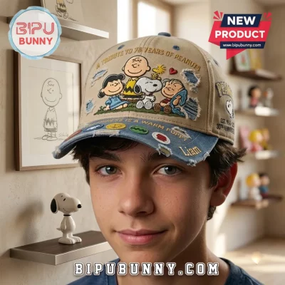 Peanuts 76th Anniversary Embroidered Denim Baseball Cap