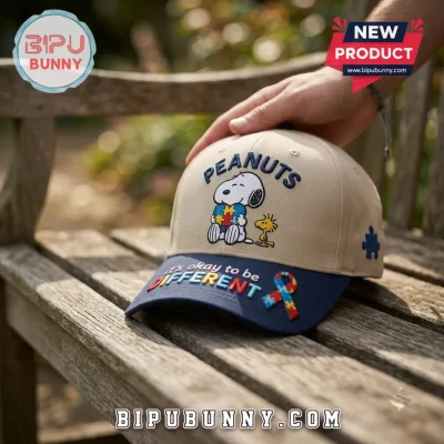 Peanuts Autism Awareness Snoopy Beige Baseball Cap