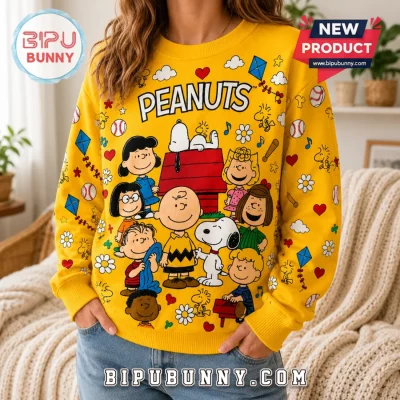 Peanuts Snoopy Yellow Crewneck Ugly Sweater