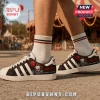 Pennywise It Horror Movie Casual Sneakers featuring clown graphics, red balloons, and text on a white and black base.
