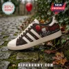 Pennywise It Horror Movie Casual Sneakers featuring a clown graphic, red balloon, and dark patterns on a beige base shoe.