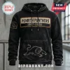 Penrith Panthers 1967-2026 Premium Black Hoodie with team name patch on chest and panther graphic on front pocket.