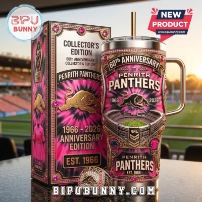 Penrith Panthers 60th Anniversary Pink Stanley Tumbler