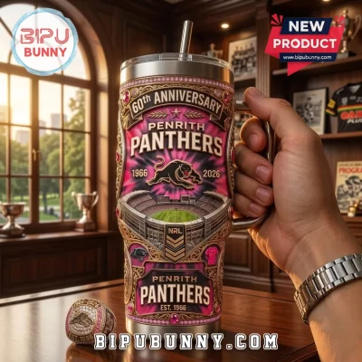 Penrith Panthers 60th Anniversary Pink Stanley Tumbler