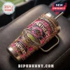Penrith Panthers 60th Anniversary Pink Stanley Tumbler featuring stadium graphics, NRL branding, and gold metallic accents.