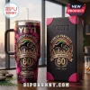 Penrith Panthers 60th Anniversary Tie-Dye Stanley Tumbler with pink and black tie-dye patterns and team mascot branding.
