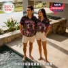 Penrith Panthers NRL Mascot Hawaiian shirt featuring a black panther wearing sunglasses and tropical island patterns.