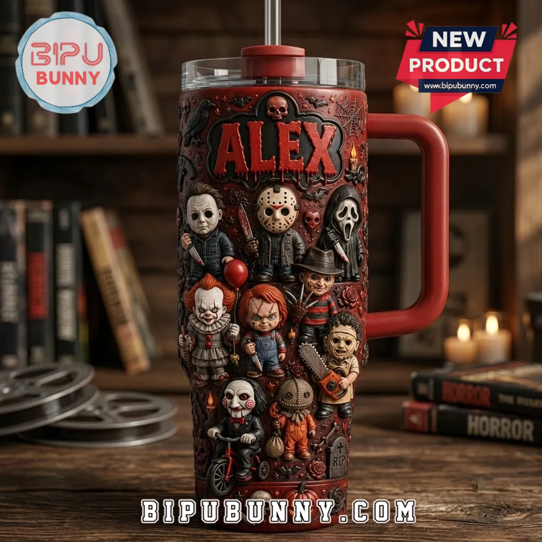 Personalized Horror Movie Characters 40oz Tumbler Personalized Horror Movie Characters 40oz Tumbler