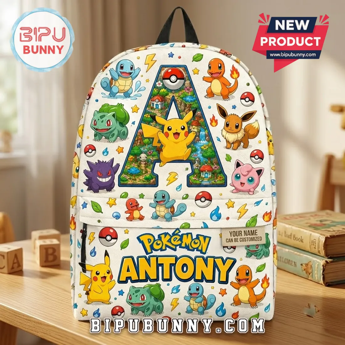Personalized Pokemon Character School Backpack Personalized Pokemon Character School Backpack