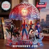 Personalized Spider Hero Multi-Character LED Night Light with five hero figures, red web-patterned dome, and custom name tag.