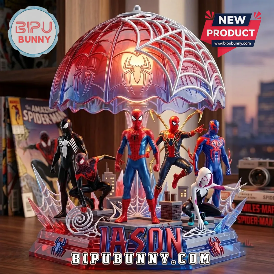 Personalized Spider Hero Multi-Character LED Night Light Personalized Spider Hero Multi-Character LED Night Light