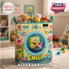 Personalized SpongeBob SquarePants laundry basket featuring SpongeBob, Patrick, and Gary on a yellow washing machine design.