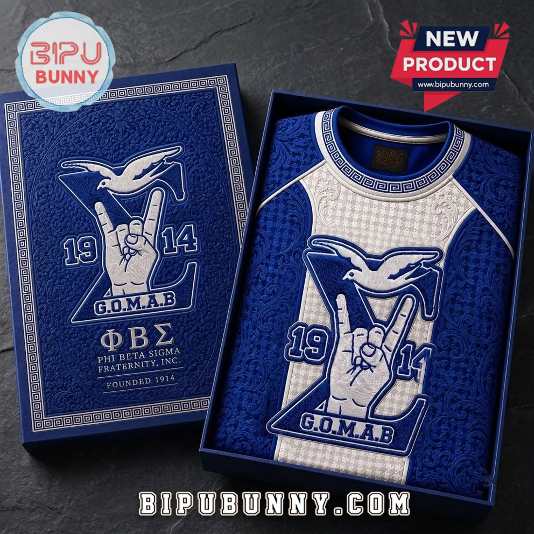 Phi Beta Sigma 1914 Blue White Shirt Phi Beta Sigma 1914 Blue White Shirt