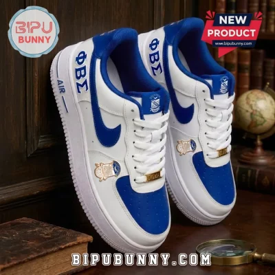 Phi Beta Sigma Blue and White Air Force 1 Sneakers