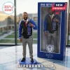 Phi Beta Sigma Custom Acrylic Plaque showing a man in a blue and black fraternity jacket standing next to its boxed figure.