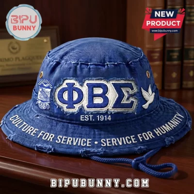Phi Beta Sigma Embroidered Blue Bucket Hat Phi Beta Sigma Embroidered Blue Bucket Hat