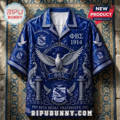 Phi Beta Sigma Fraternity Blue Hawaiian Shirt