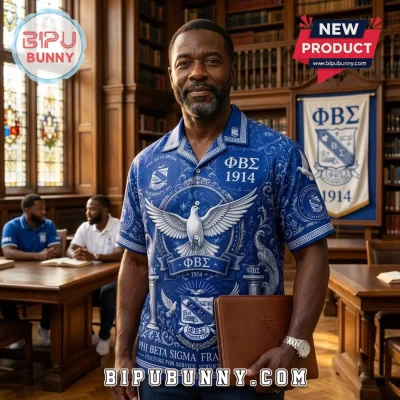 Phi Beta Sigma Fraternity Blue Hawaiian Shirt