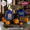 Phi Beta Sigma Halloween 2026 Acrylic Plaque featuring fraternity crest on a stone base with glowing jack-o-lanterns.