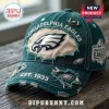 Philadelphia Eagles Distressed Green Embroidered Baseball Cap featuring vintage frayed edges and team logo patches.